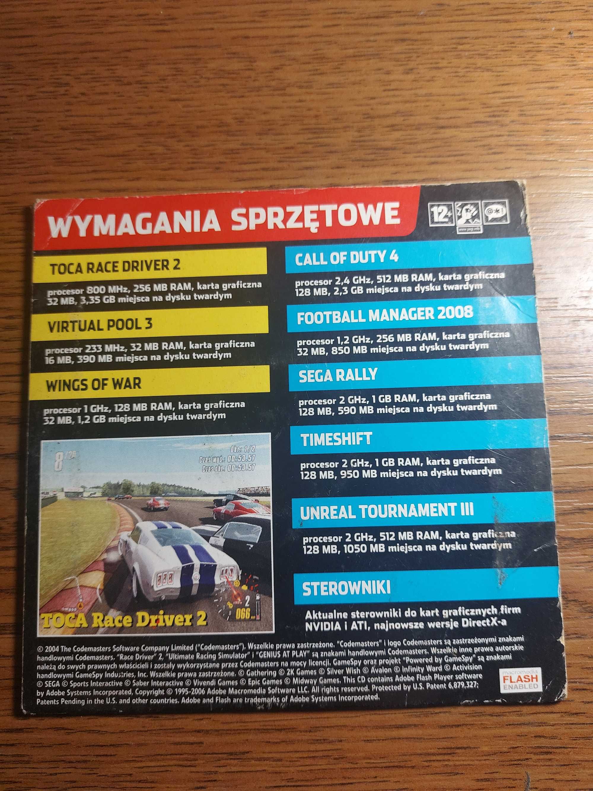 Play. Toca Race Driver 2 PL, Virtual Pool 3, Wings of War
