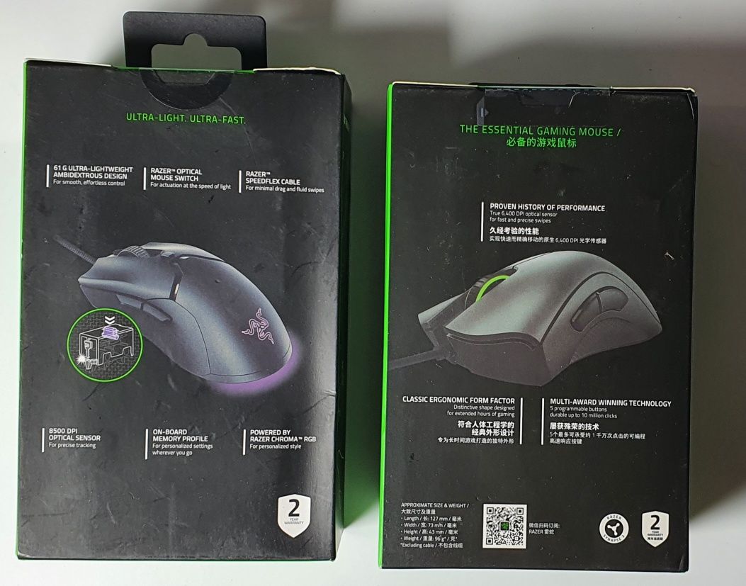 Zestaw 2x mysz RAZER + Klawiatura mechaniczna AKKO 3108 V2