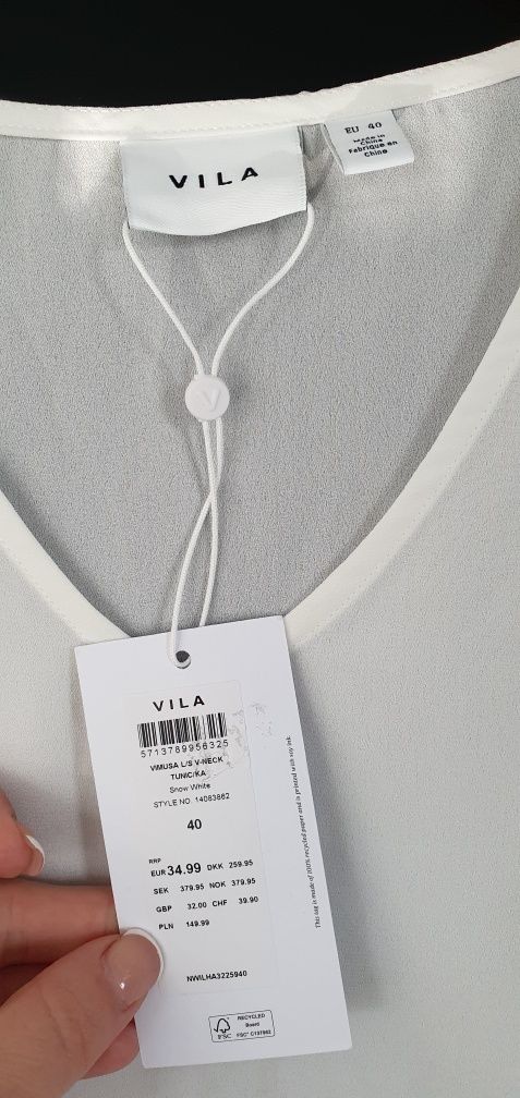 Bluzka tunika koszulowa Vila nowa 40
