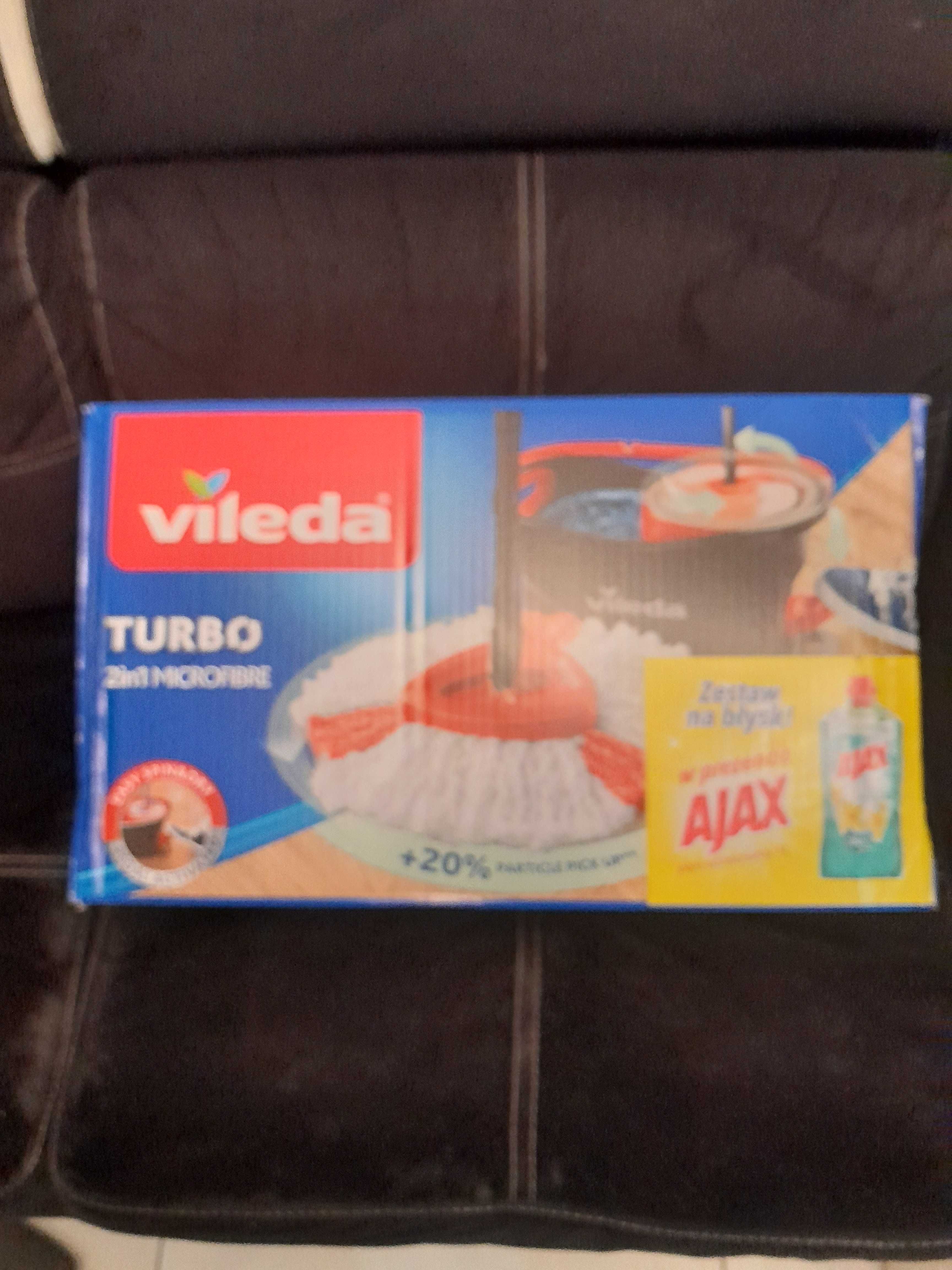 Wiadro i mop obrotowy Vileda Turbo 2 w 1 + Płyn Ajax