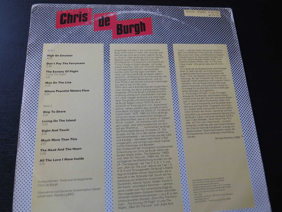 Płyta winylowa  CHRIS DE BURGH Lp.