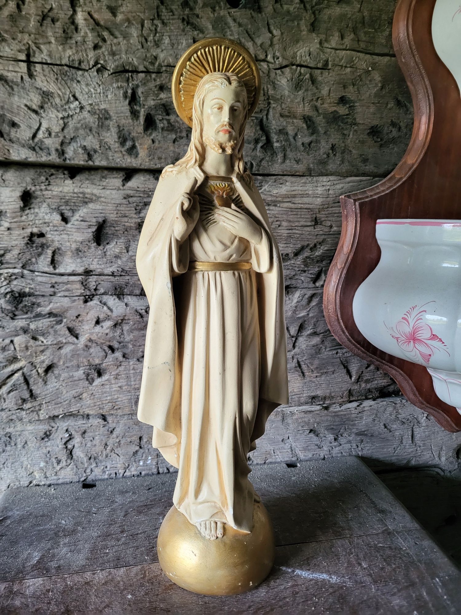 Sygnowana figura Pan Jezus Najświętsze Serce