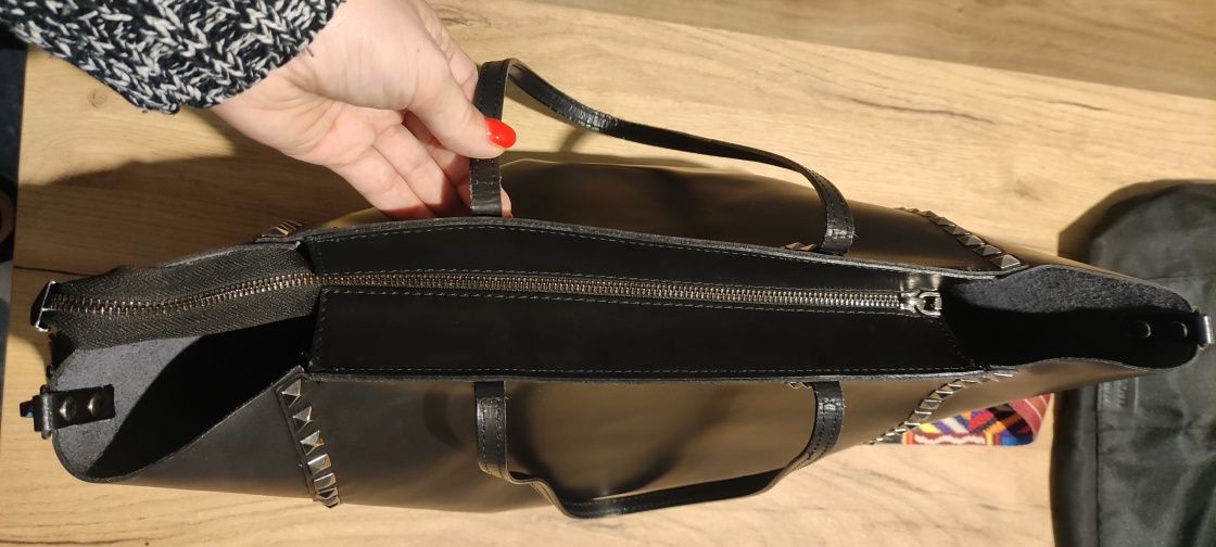 Shopper skóra nat. vera pelle dodatkowo torebka gratis