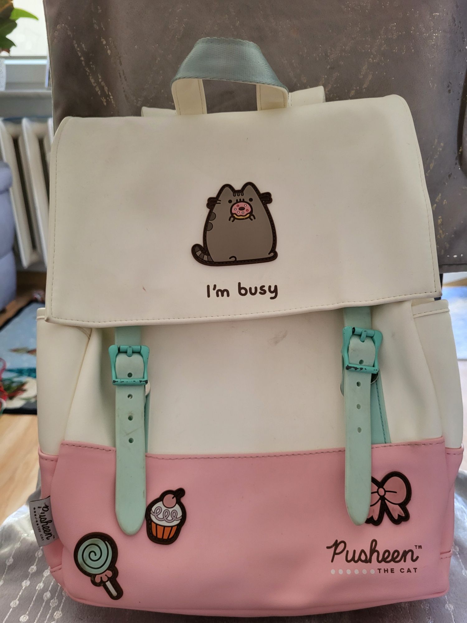 Plecak pusheen z torebką oraz nerką z tej samej serii