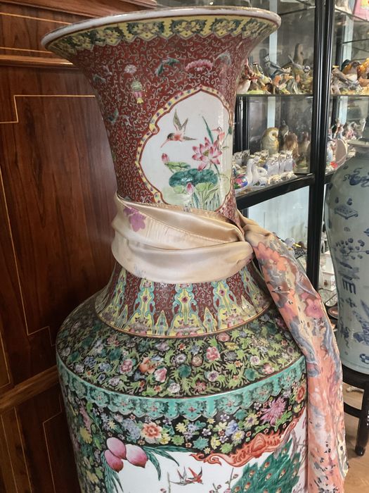 Vaso oriental famille rose style ,alt,1,20 cm discrição abaixo