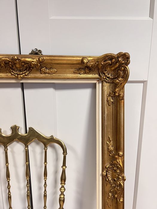 Rama do obrazu lustra debowa lustro antyk vintage drewniana złota