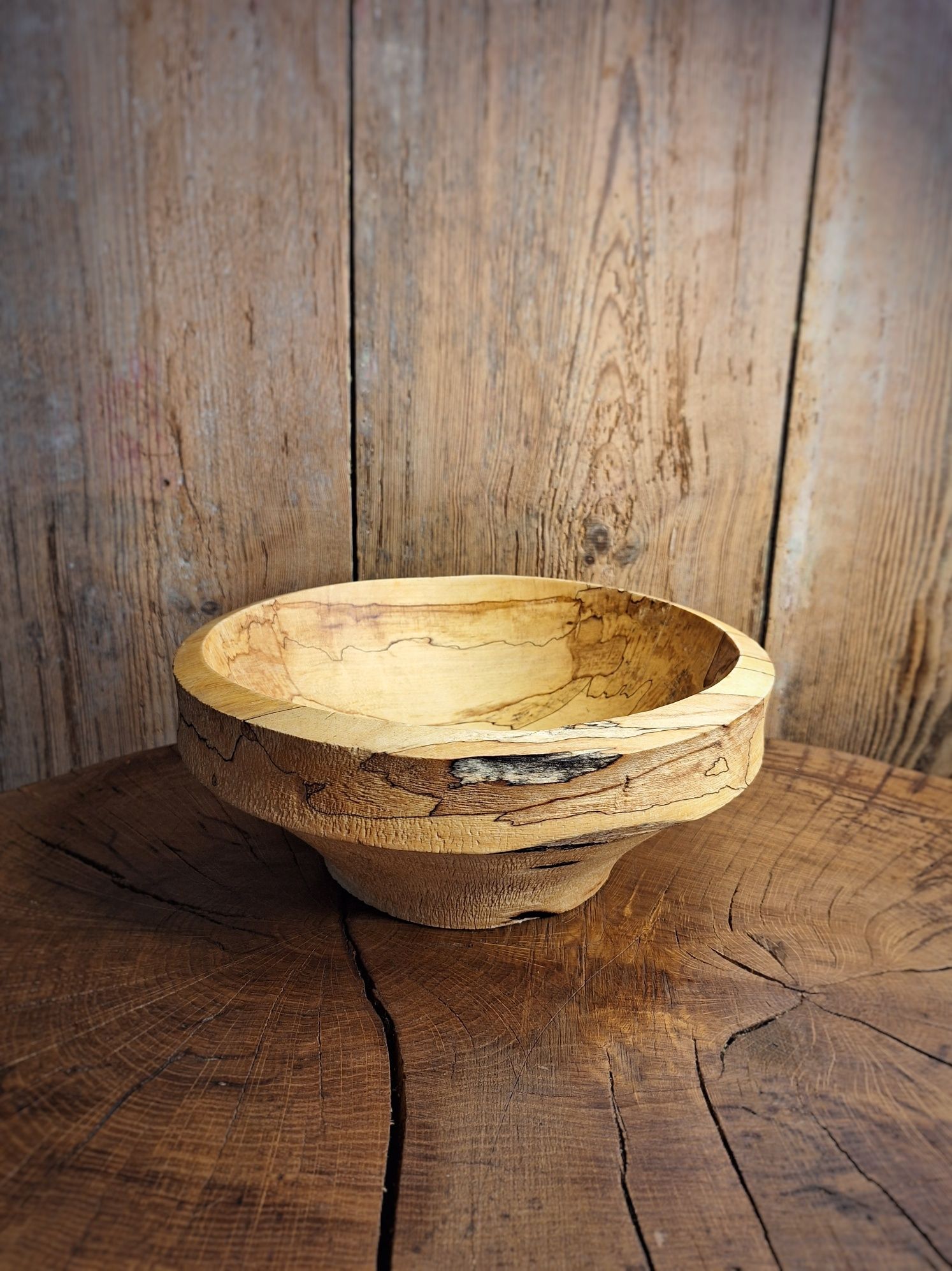 Miska misa drewniana buk handmade wooden bowl boho rękodzieło etno