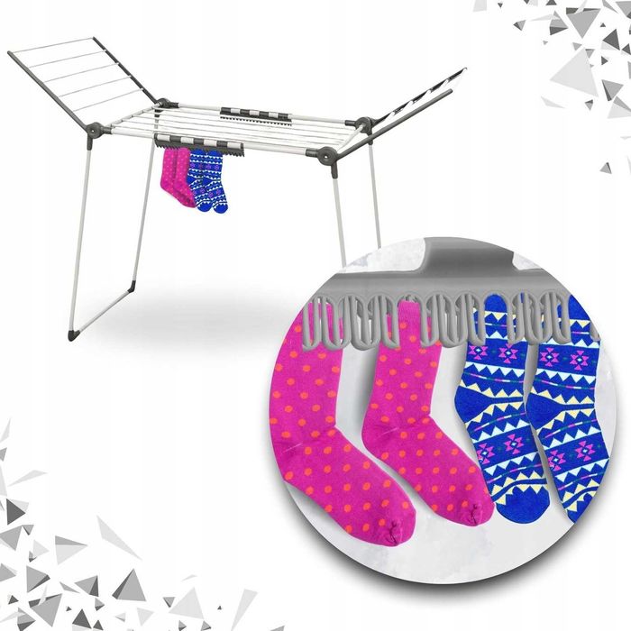 suszarka na pranie stojąca składana balkonowa klipsy na skarpetki fv
