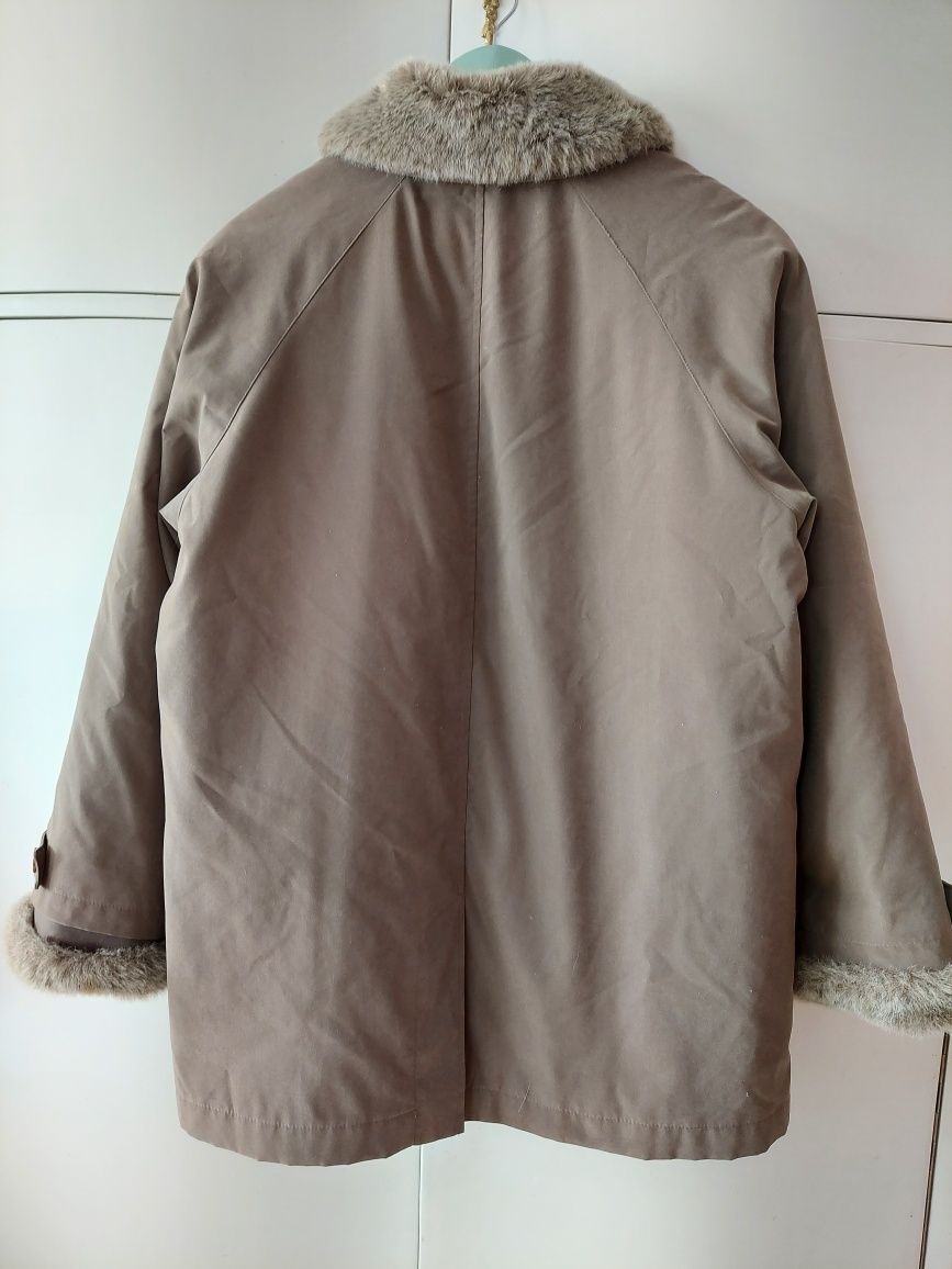 Ciepła kurtka z futrem ekologicznym Marks & Spencer 40,42