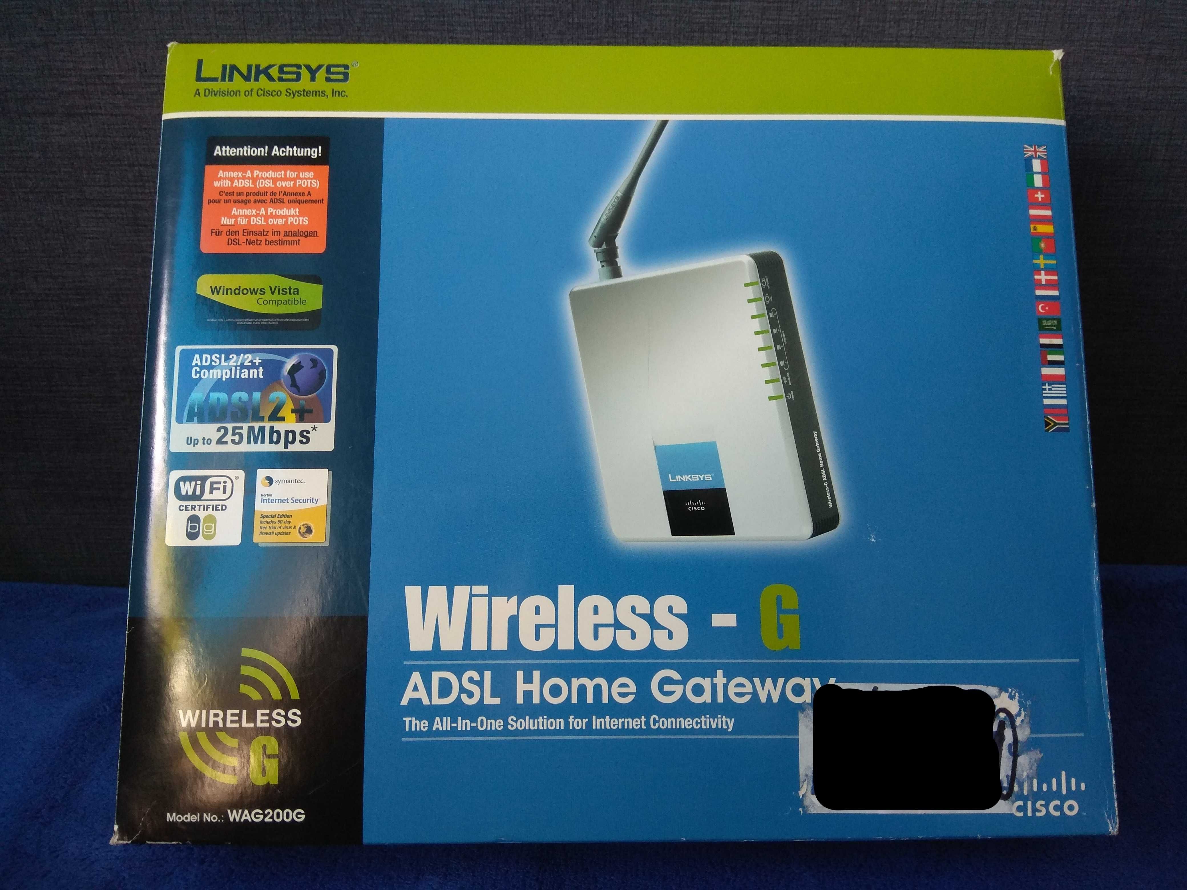 Ruter Router LINKSYS Wireless-G ADSL Home Gateway WAG200G (EU)