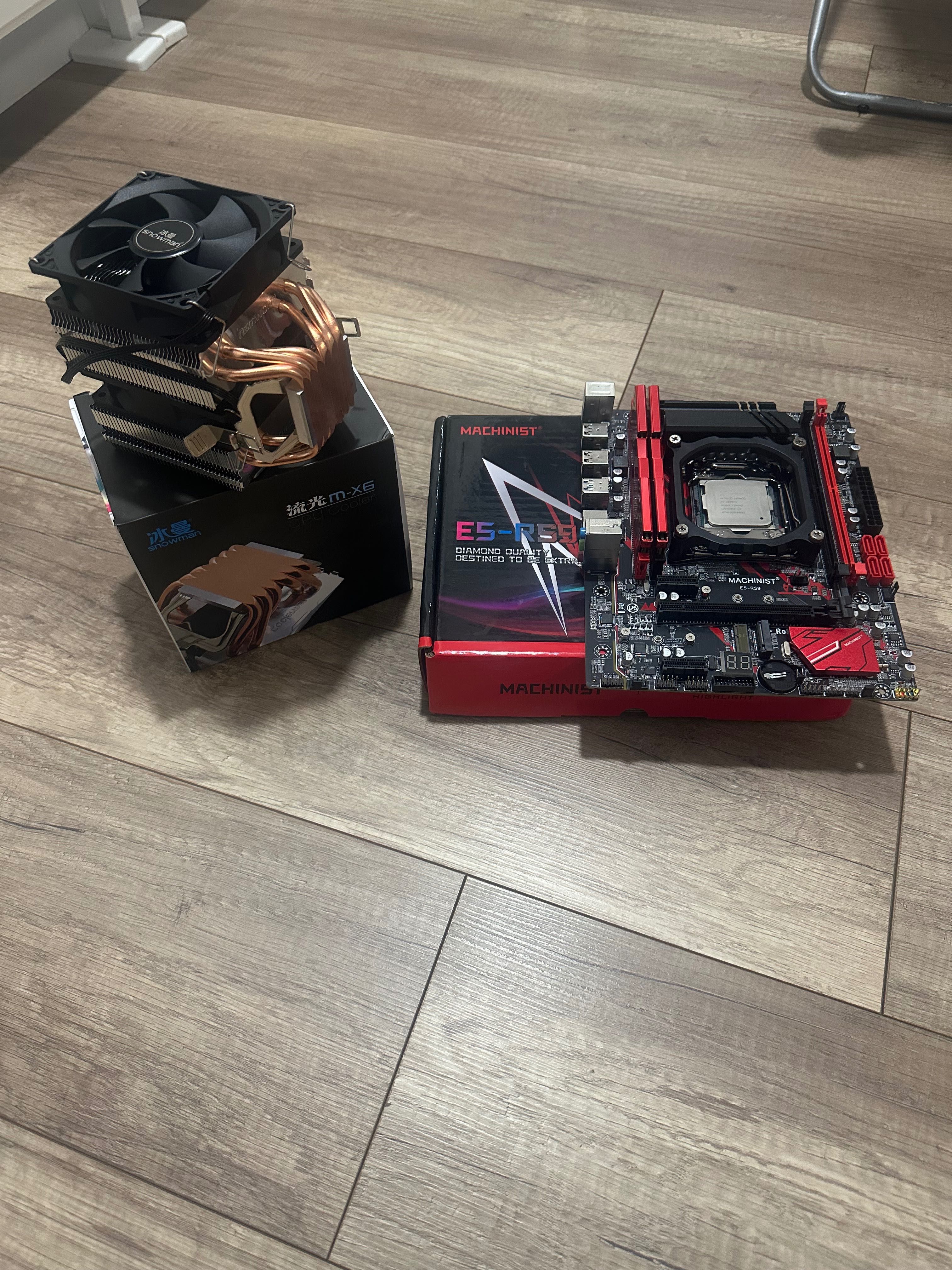 Материнская плата+кулер процессора+ процессор+32 GB RAM