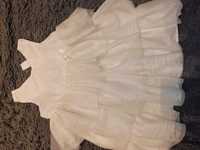 sukieneczka sukienka 86 H&M biało złote kropki wesele chrzciny komunia
