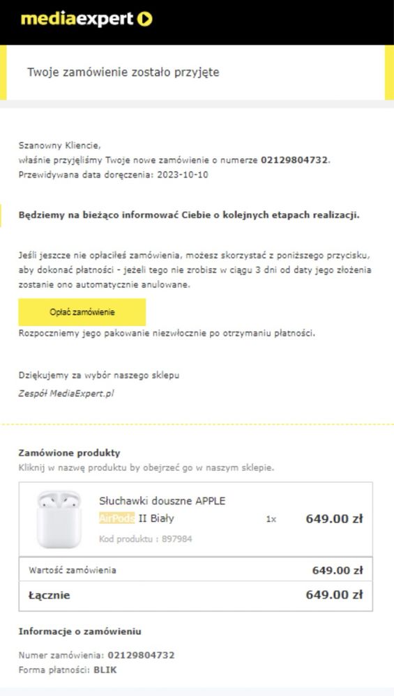 air pods 2 biale