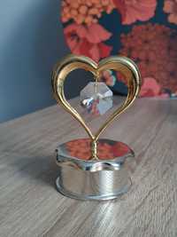 Figurka serce - pudełeczko z kryształem Swarovskiego