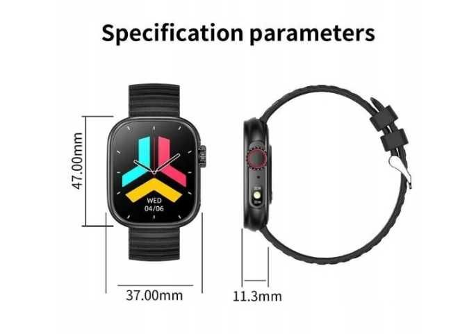 Smartwatch ZW39 2,01-calowy wyświetlacz Bluetooth Tętno ttst906