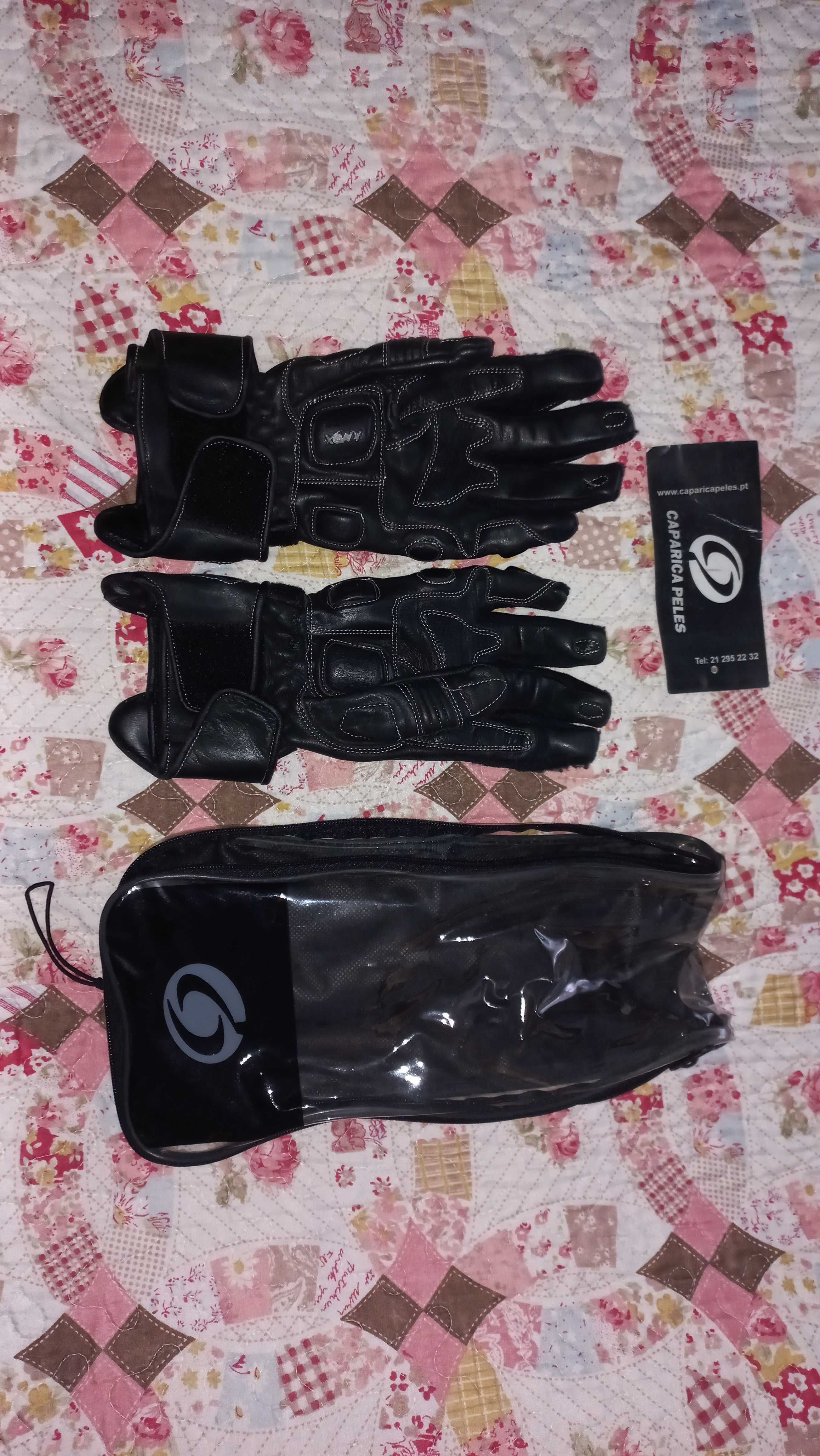 Luvas de proteção para moto, tamanho M, como novas