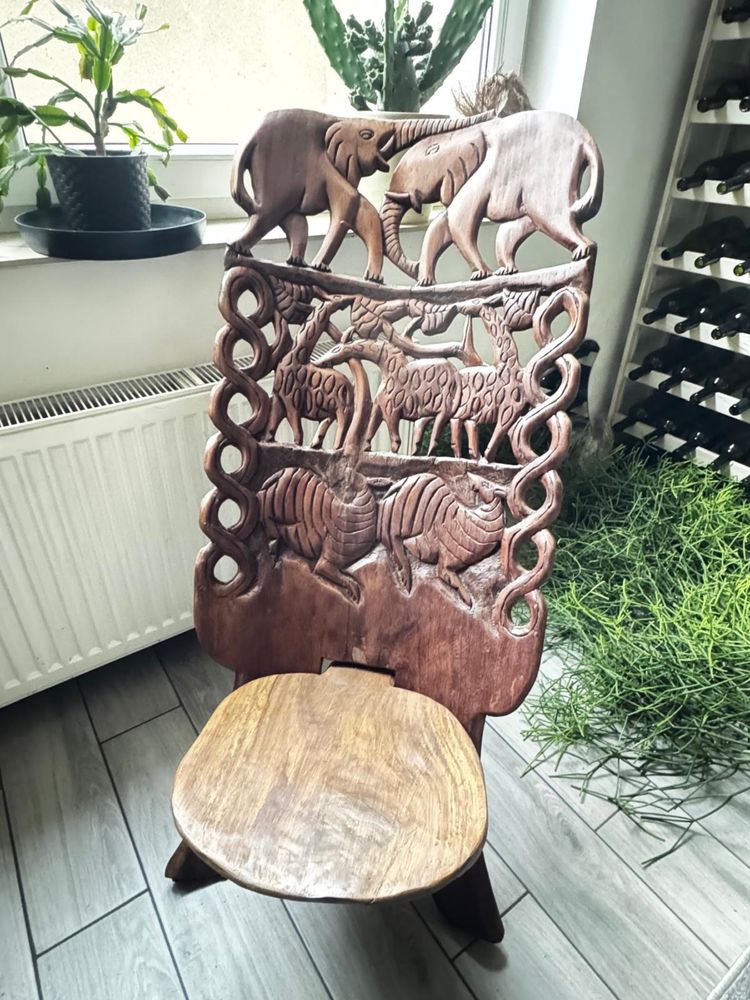 Afrykańskie krzesła i stolik hand made