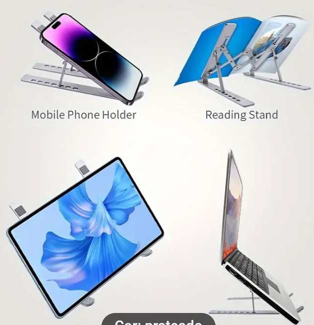 Suporte dobravel para portátil, tablet e telemóvel