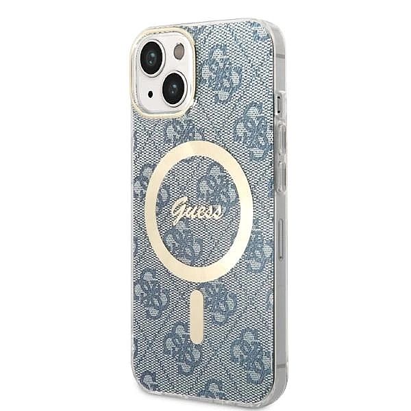 Etui Guess 4G Print MagSafe na iPhone 14 Plus + ładowarka indukcyjna -