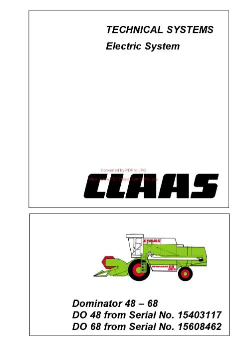 Electric system CLAAS Dominator 48-68
