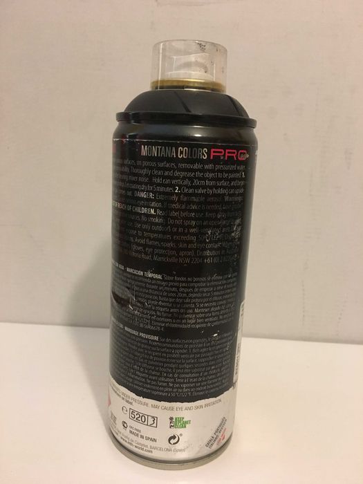 Spray Tinta de Giz Apagável Montana Preto 400ml Lata CHEIA