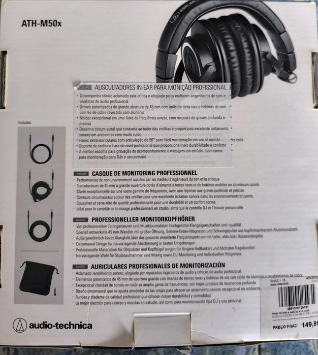 Vendo auscultadores audio Technica  ATH 50x Negociável