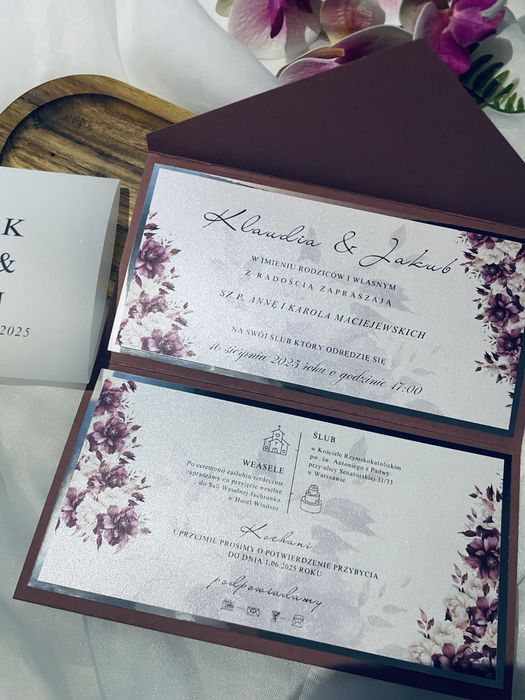 Zaproszenie ślubne folderowe