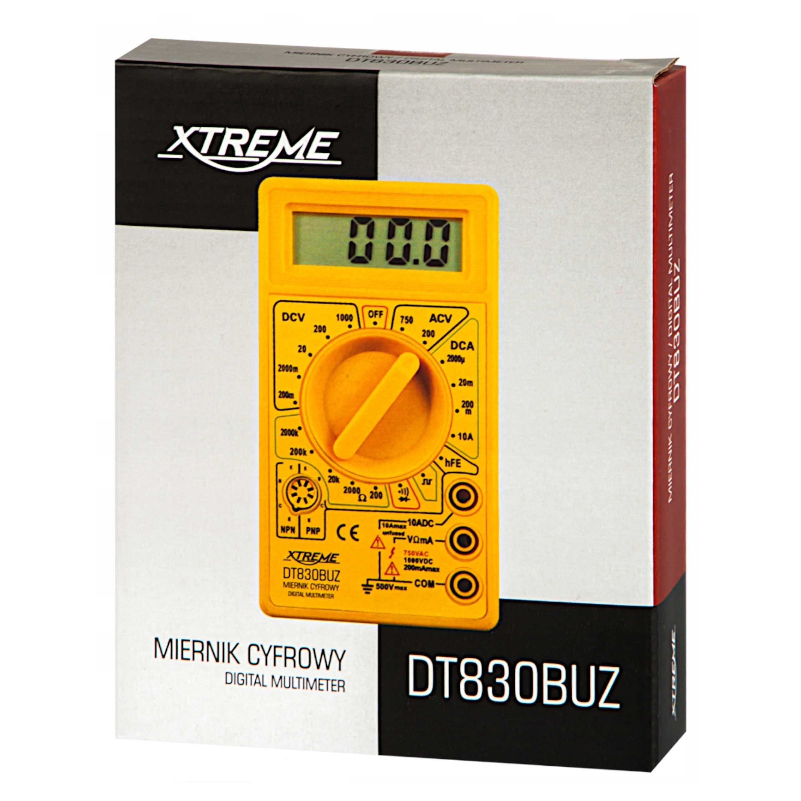 Multimetr ręczny Xtreme DT830BUZ uniwersalny bateria gratis