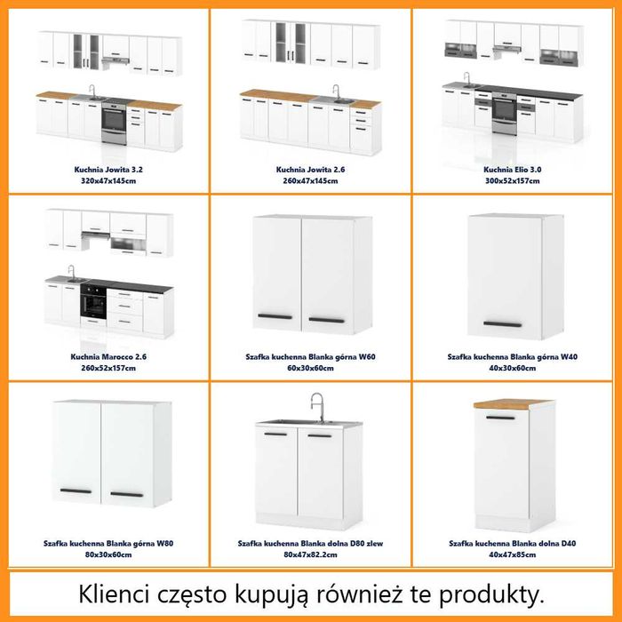 Kuchnia Nowoczesna Z Blatem Remino 2.6m Zestaw Kuchenny Biały Modułowy