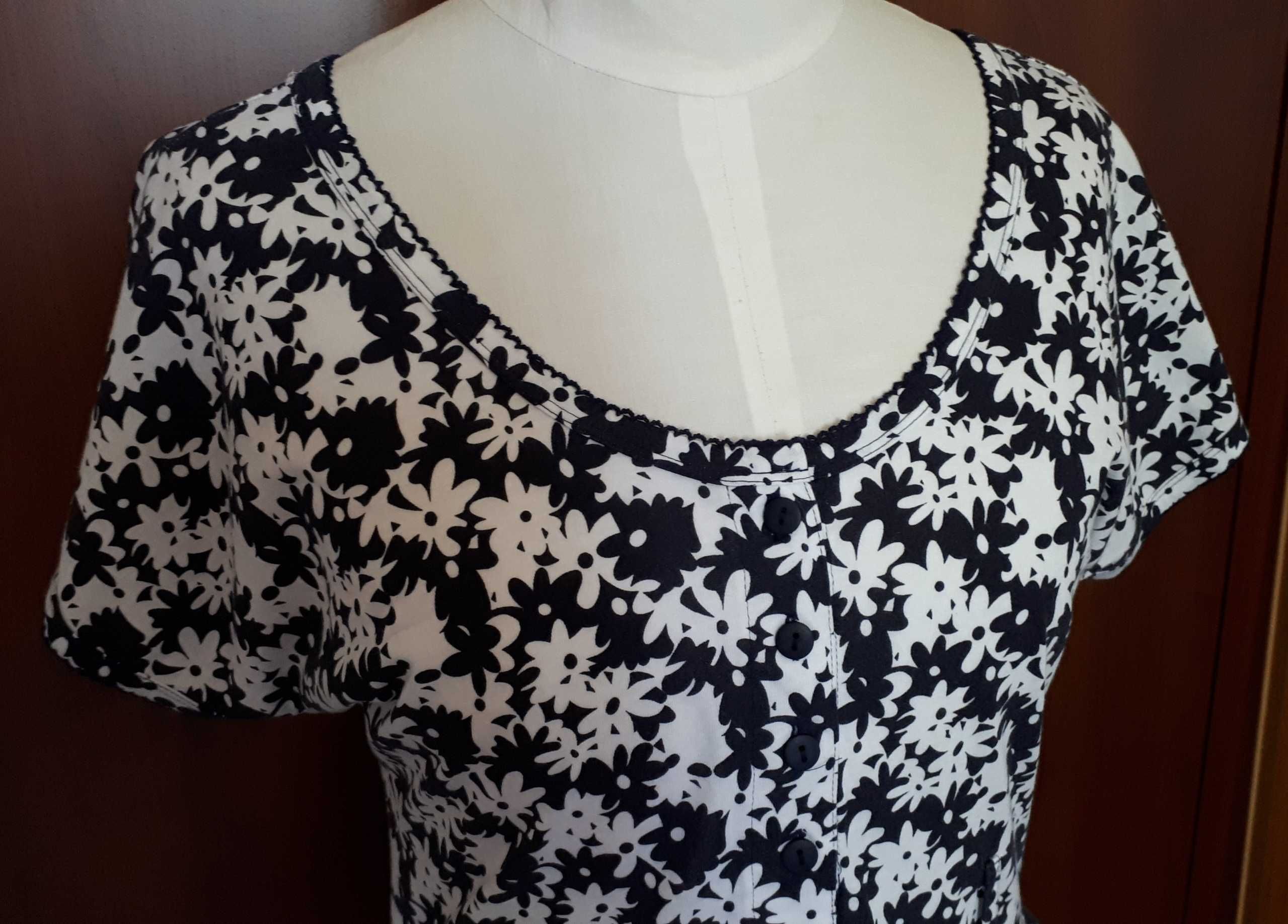 sukienka Pierre Cardin M/L letnia biało granatowa
