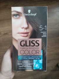 Farba Schwarzkopf Gliss - care & moisture color: 5-1 chłodny brąz