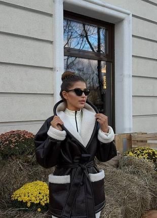 Дублянка oversize, трендова тепла дублянка