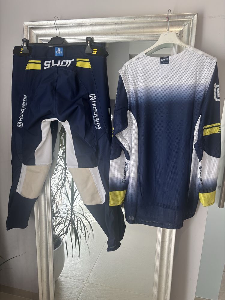 Komplet Strój M L XL coss Shot Aerolit Husqvarna Spodnie Bluza enduro