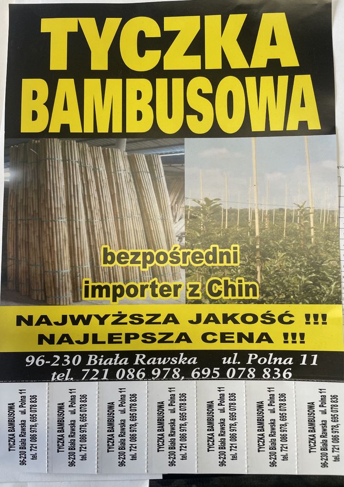 Tyczka bambusowa 20/22 210 tyczka sadownicza bambusowa