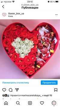Цветы в коробке, flower box, букеты на 14 февраля, святого валентина
