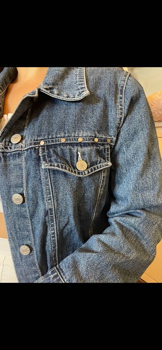 Kurtka jeansowa vintage dżety s m jakość bawełna ciemny jeans