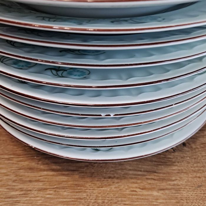 Porcelana Bogucice zestaw obiadowy 12 osób, waza, sosierka, PRL