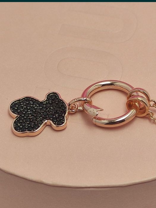 Naszyjnik z misiem różowe srebro vermeil 925 hold