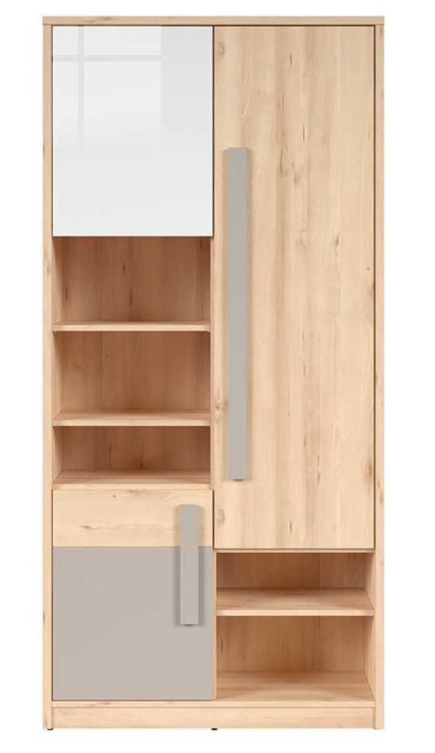 szafa, regał BRW Namek 95 cm z 3 drzwiami i 5 półkami buk iconic