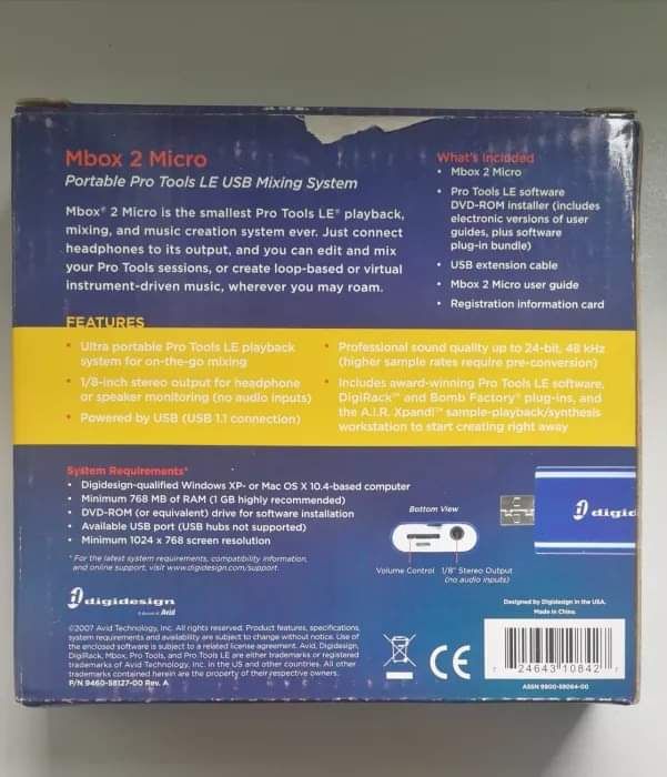 Digidesign Mbox 2 Micro, Pro Tools LE, Xpand