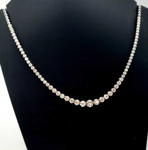 Złoty naszyjnik Kolia z Diamentami 47szt 2ct Pr.585 W:14,20gr 42,5cm