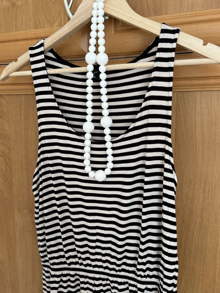 Sukienka tunika w paski zebra na lato H&M S-M wiskoza