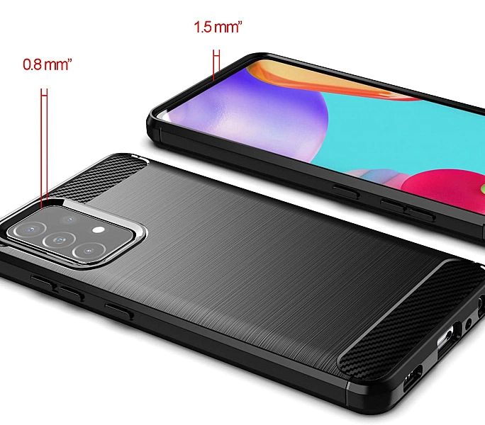 Etui Carbon Case + Szkło Hartowane Płaskie do Samsung Galaxy A52/5g /