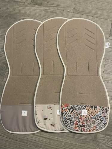 Wkładka antypotowa do spacerówki MERINO Simple Wool Beżowa Dinozaury