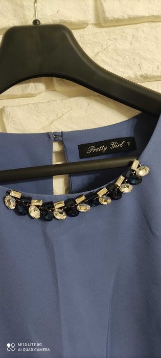Sukienka na wesele niebieska elegancka rozmiar 38