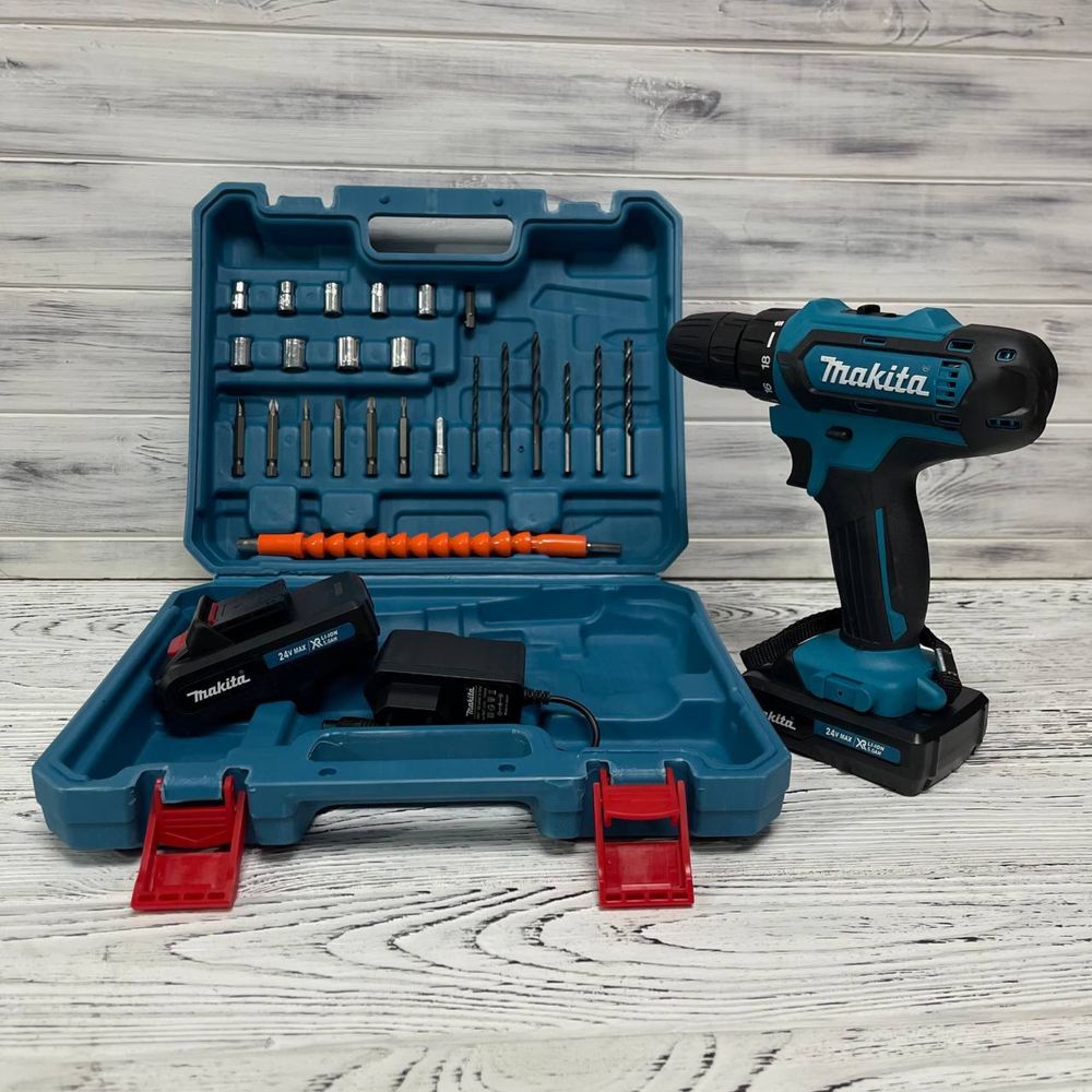 РОЗПРОДАЖ Шуроповерт  Makita с набором инструментов 24 V 2 акамулятора