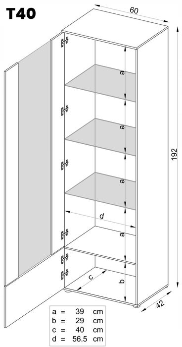 Witryna Szklana Regał Salon Biały z Półkami Bez LED 192x60