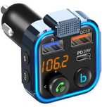 Transmiter FM  Bluetooth 5.0 2x USB + 1x PD USB-C czarny