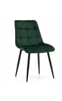 Krzesło tapicerowane welurowe CHIC velvet aksamit zielony