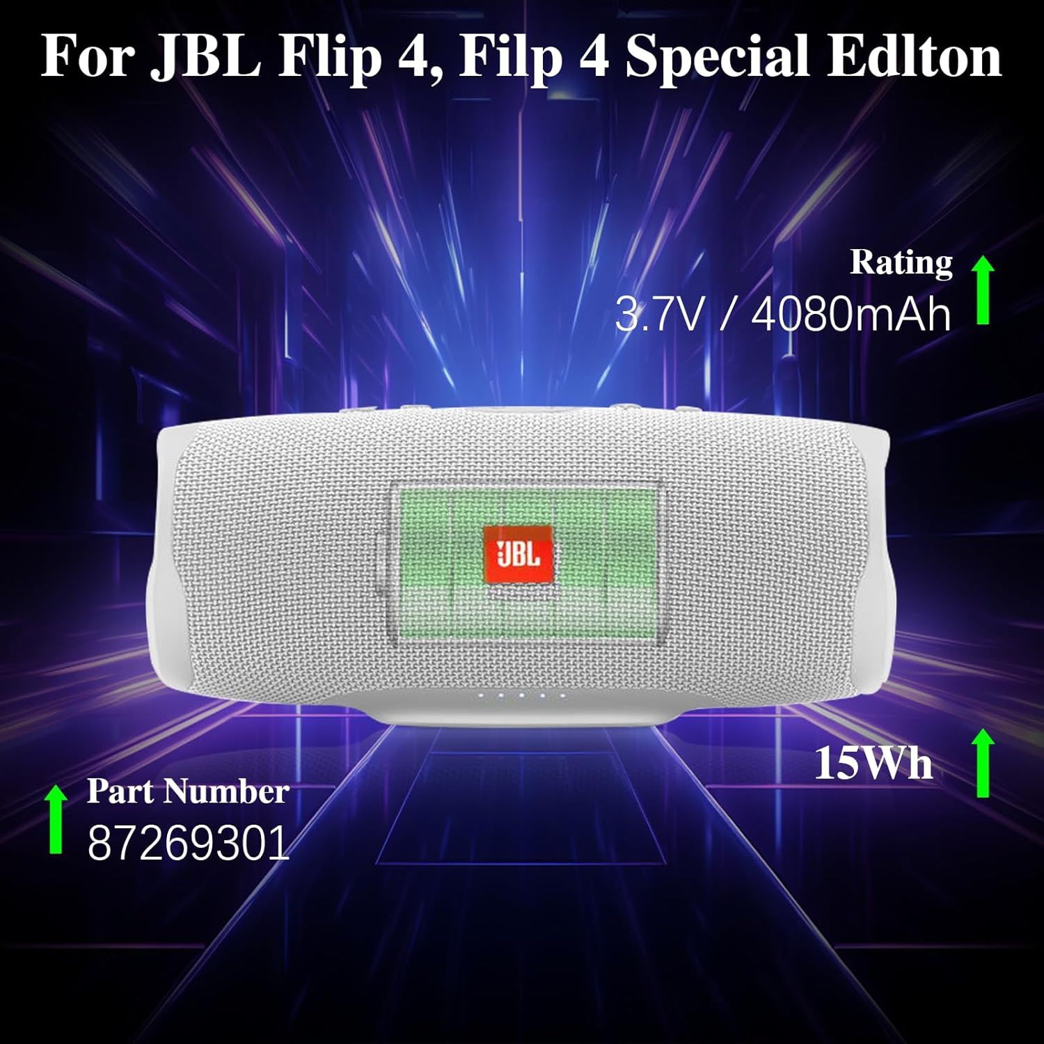 Змінна батарея Uwayor для JBL Flip 4 (4080 мА)г